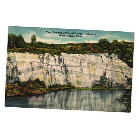 Vintage Postcard New Englands Natural Bridge Route 8 North Adams MA WMNB Request - Picture 1 of 2
